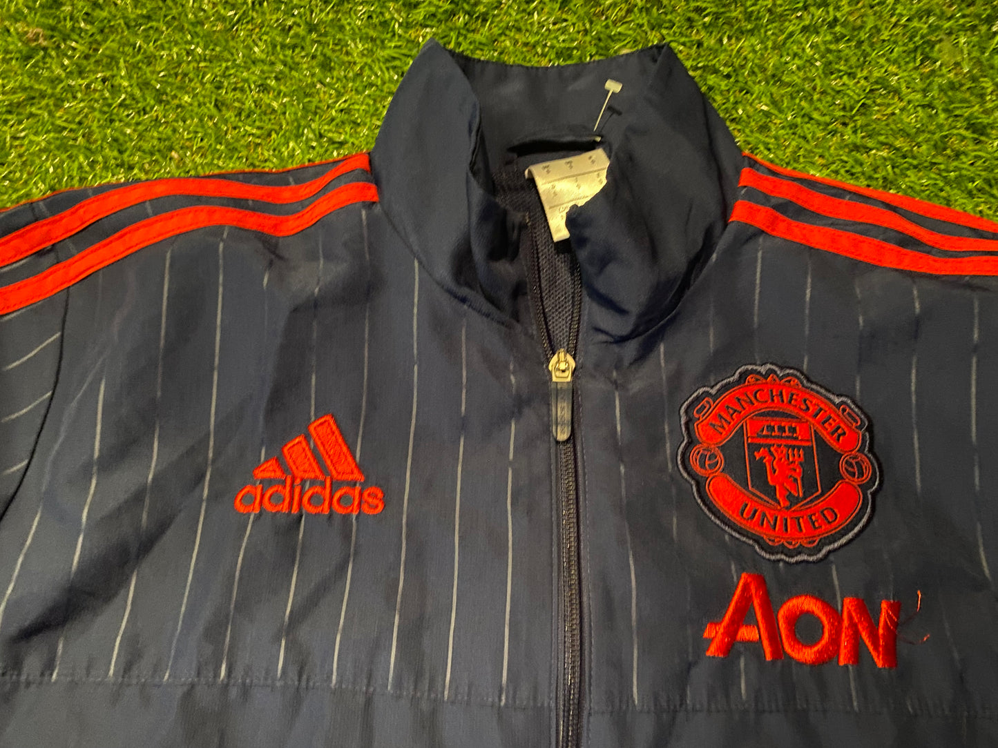 Manchester United England Football Small Mans Adidas Breathable Lined Zip Up Jacket