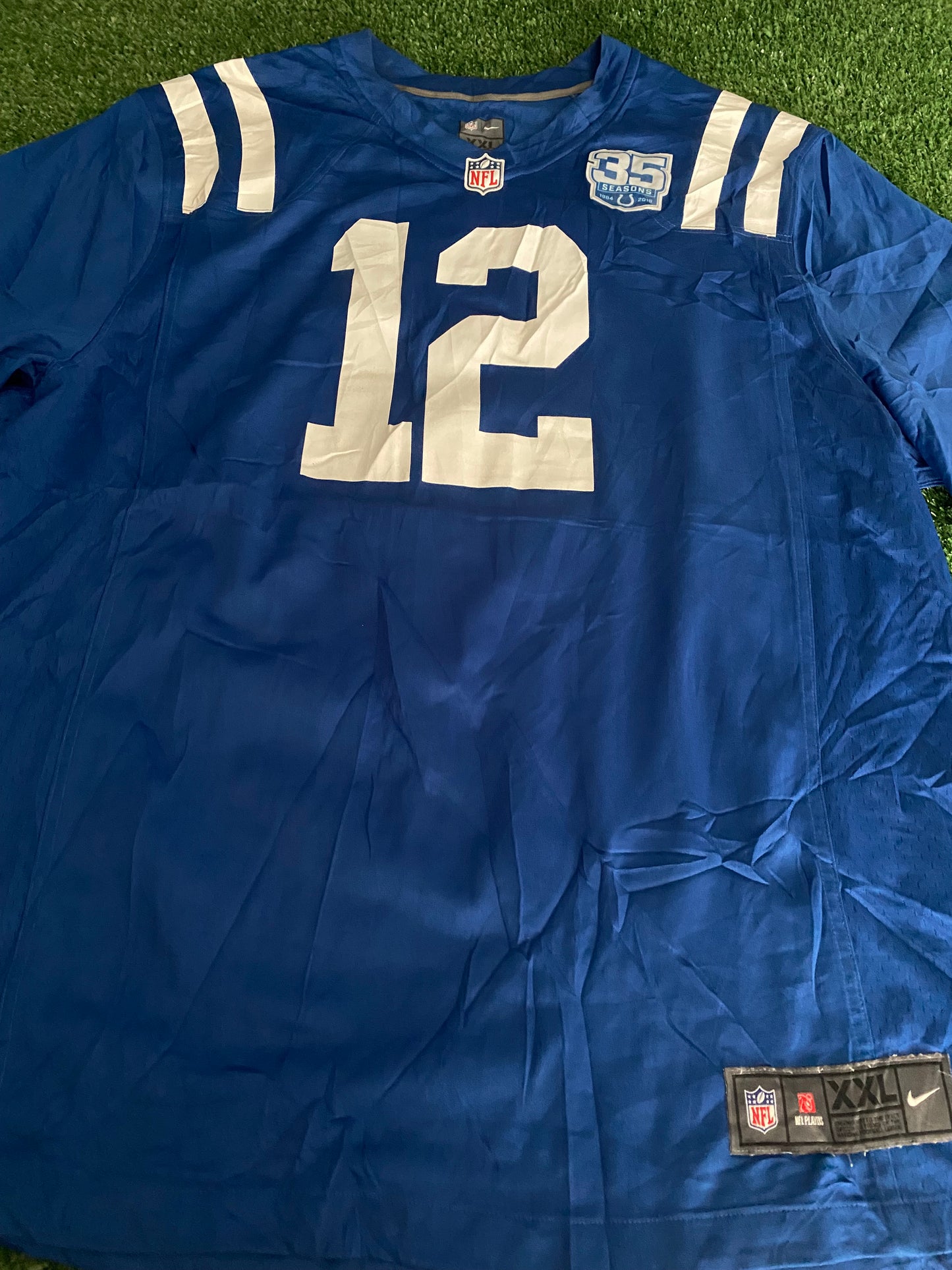 Indianapolis Colts NFL American Football USA XXL 2XL Mans Andrew Luck no12 35 Seasons Jersey