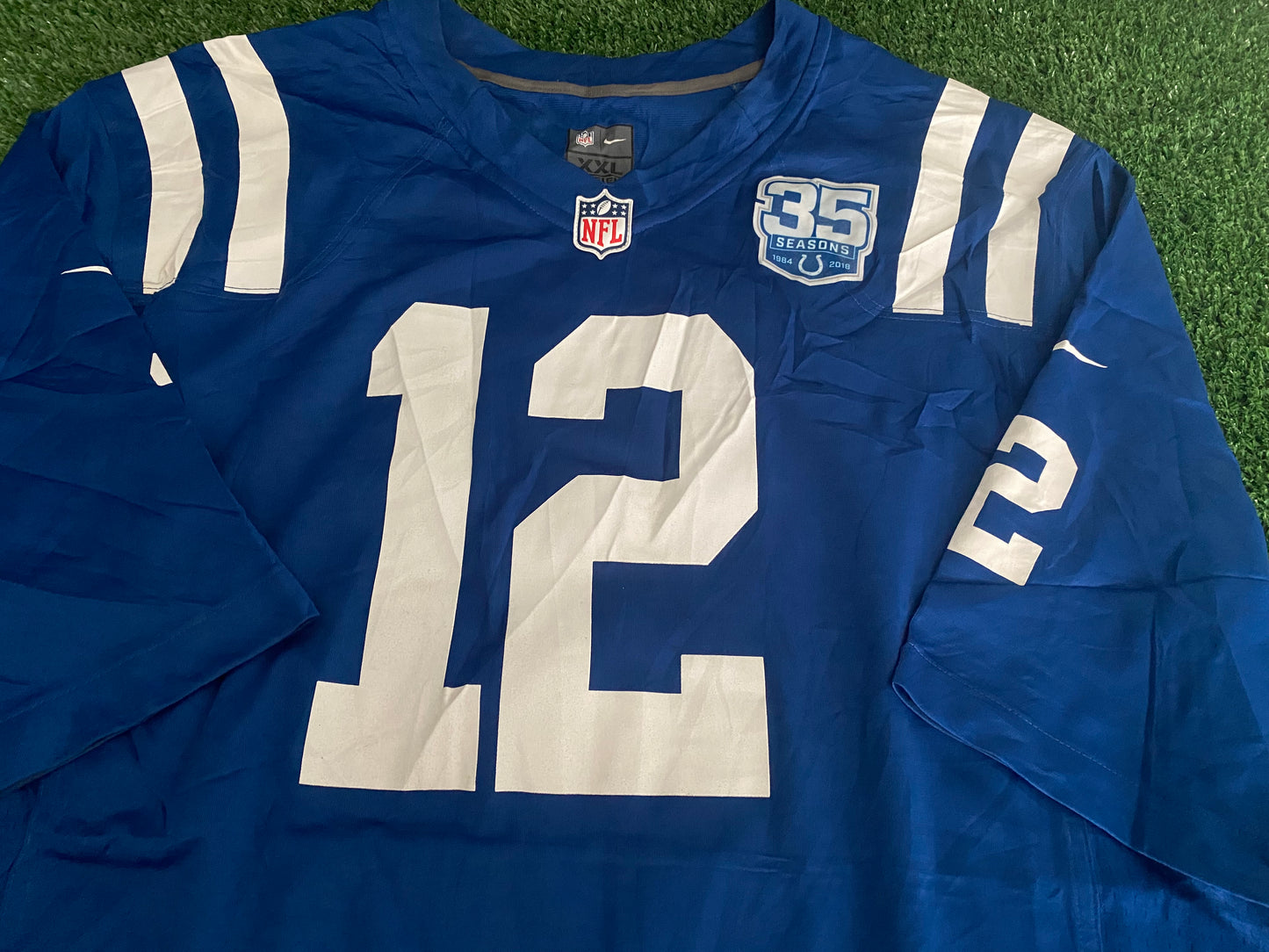 Indianapolis Colts NFL American Football USA XXL 2XL Mans Andrew Luck no12 35 Seasons Jersey