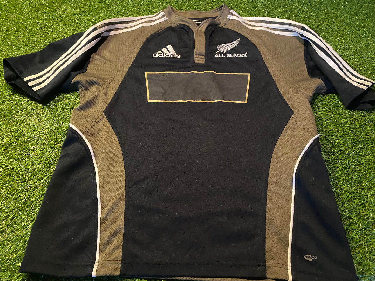 New Zealand All Blacks Rugby Union Football Large Mans Vintage Adidas Made Jersey