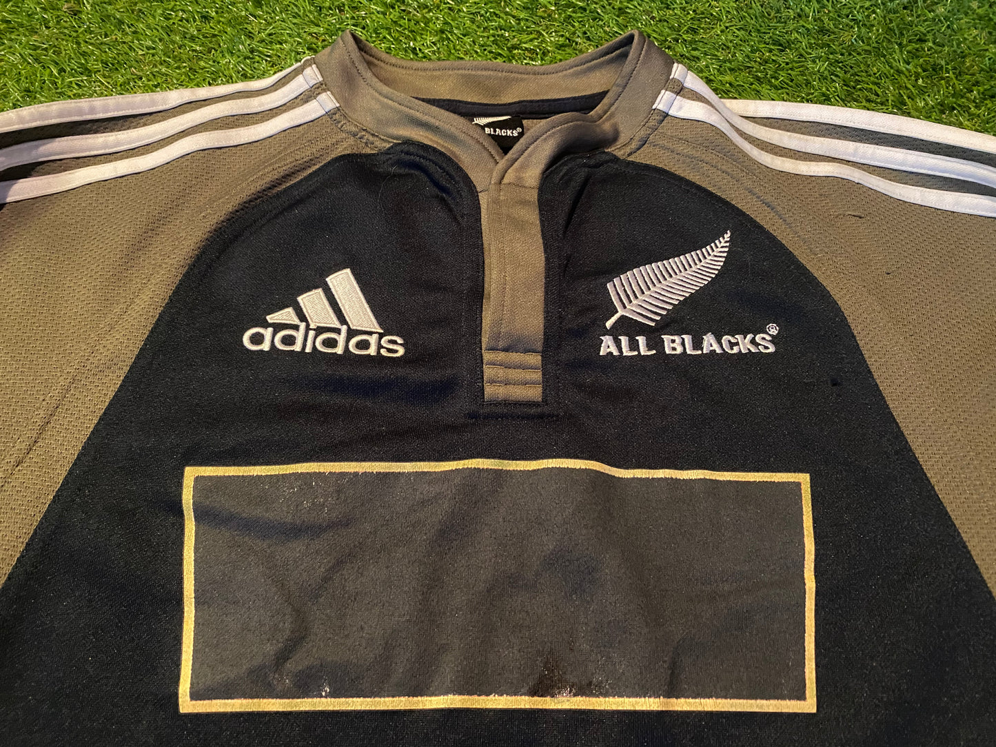 New Zealand All Blacks Rugby Union Football Large Mans Vintage Adidas Made Jersey