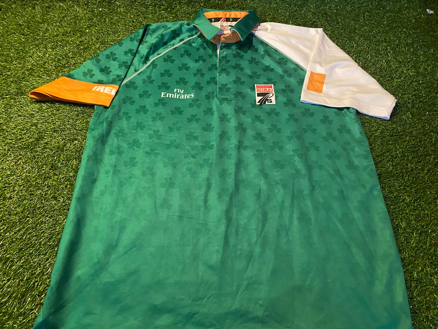 Ireland Irish Eire Dubai Emirates Rugby Union Football XL Extra Large Mans Jersey