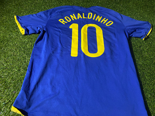 Brazil Brasil Football Soccer Large Mans 2006 Ronaldinho no10 Nike Made Away Jersey