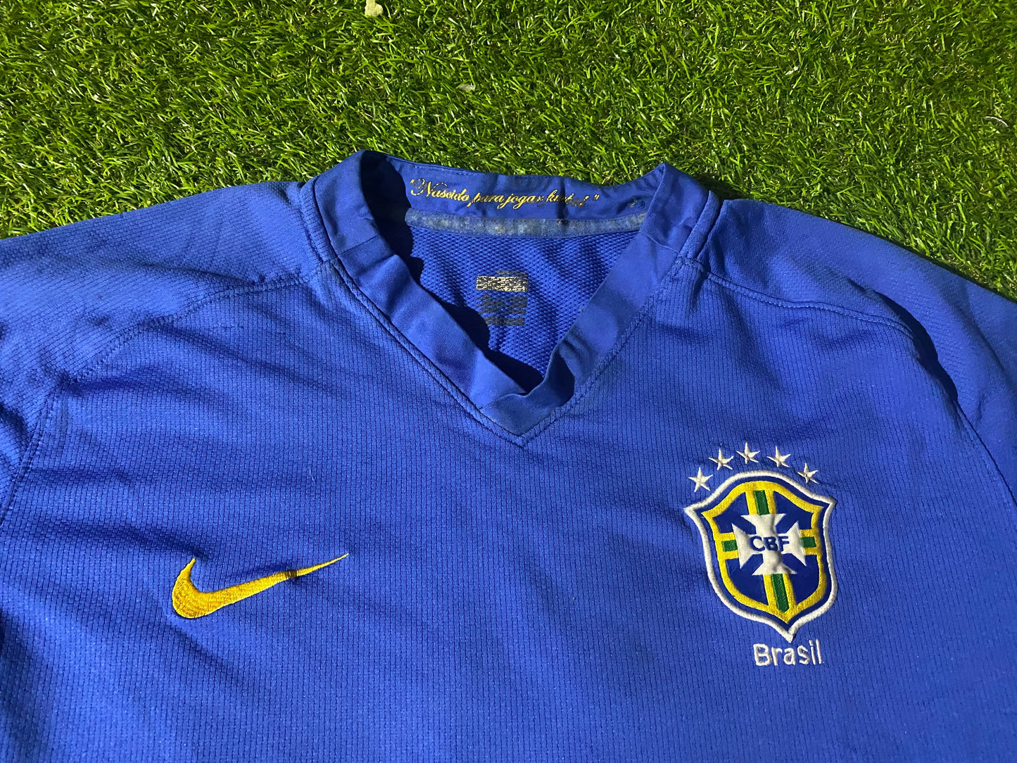 Brazil Brasil Football Soccer Large Mans 2006 Ronaldinho no10 Nike Made Away Jersey