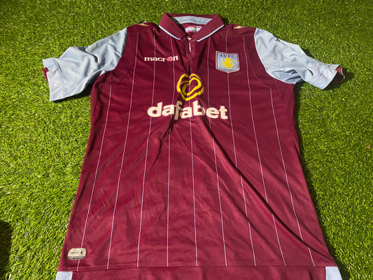 Aston Villa England Soccer Football Medium Mans Macron Made Home Jersey