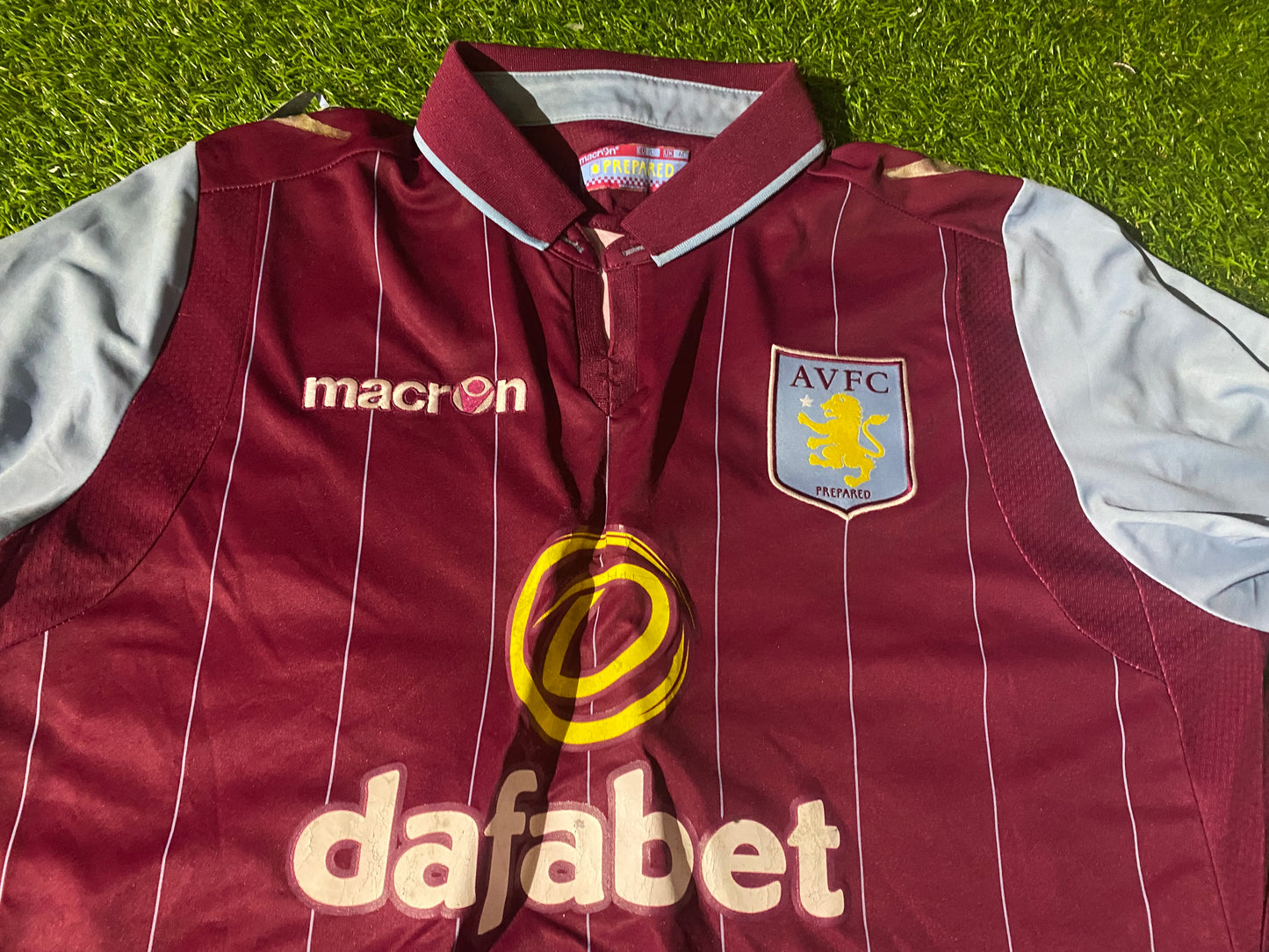 Aston Villa England Soccer Football Medium Mans Macron Made Home Jersey