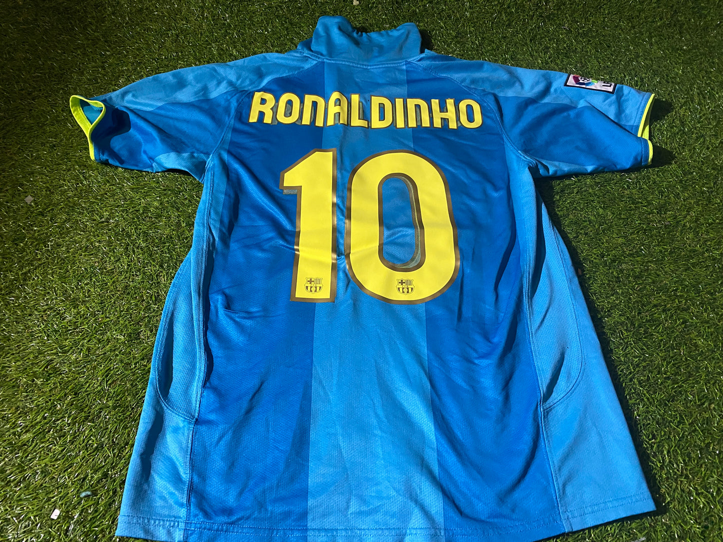 FCB Barcelona Spain La Liga Football Small Mans 2007 Ronaldinho no10 40 Year Nou Camp Jersey