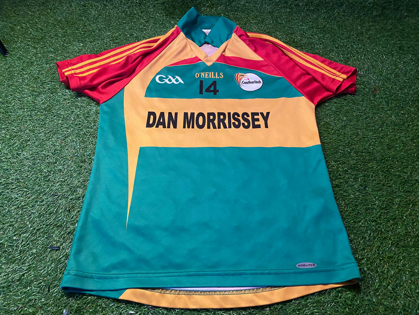 Carlow GAA Gaelic Football Irish Ireland Youths / Small mans Match Worn no14 Jersey