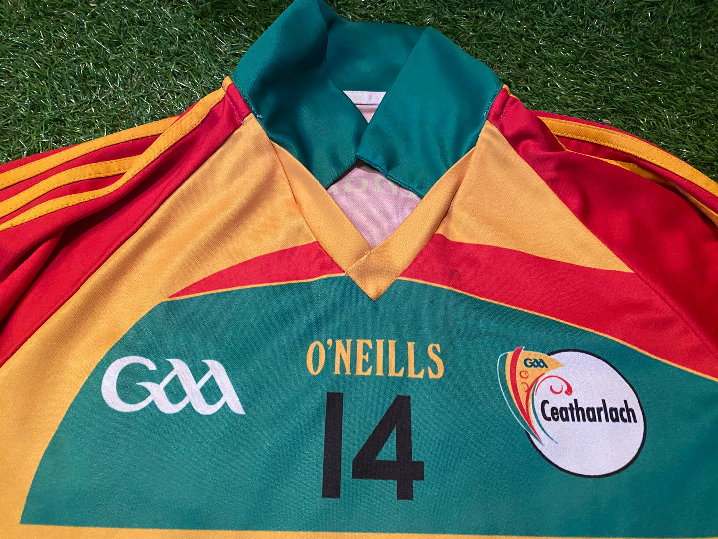 Carlow GAA Gaelic Football Irish Ireland Youths / Small mans Match Worn no14 Jersey