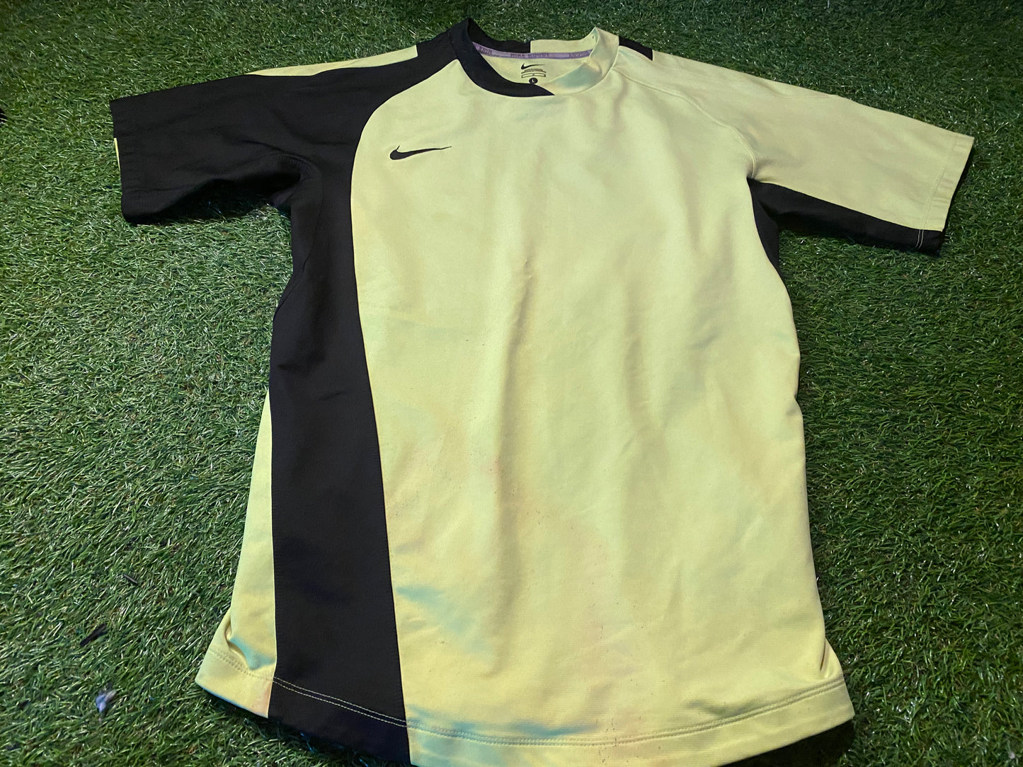 Nike Rugby Large Mans Stretch Tight Fit Yellow / Black Jersey Rugby Union League Sports
