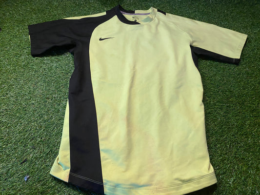 Nike Rugby Large Mans Stretch Tight Fit Yellow / Black Jersey Rugby Union League Sports