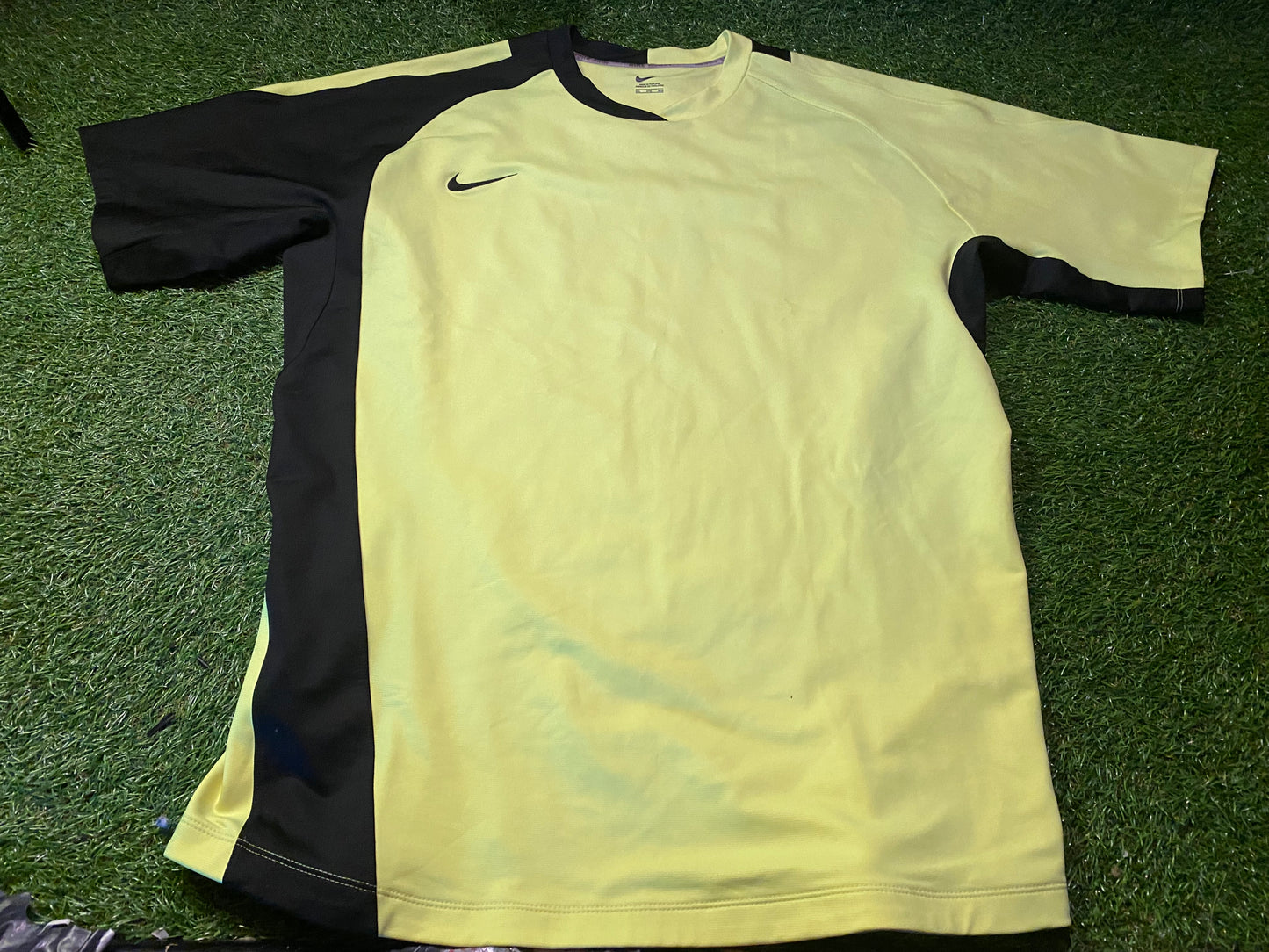 Nike Rugby XXXL 3XL Mans Stretch Tight Fit Yellow/ Black Jersey Rugby Union League Sports
