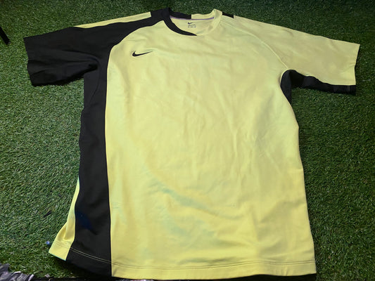 Nike Rugby XXXL 3XL Mans Stretch Tight Fit Yellow/ Black Jersey Rugby Union League Sports