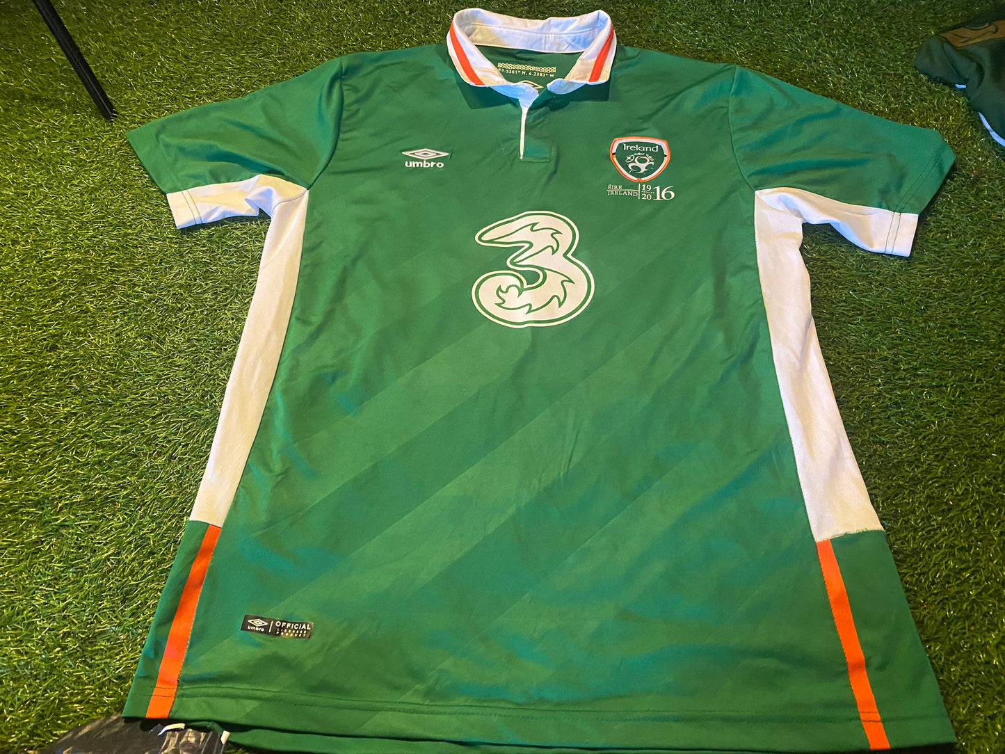 Republic of Ireland Eire Football 1916-2016 XL Extra Large Mans no11 McClean 2016 Home Jersey