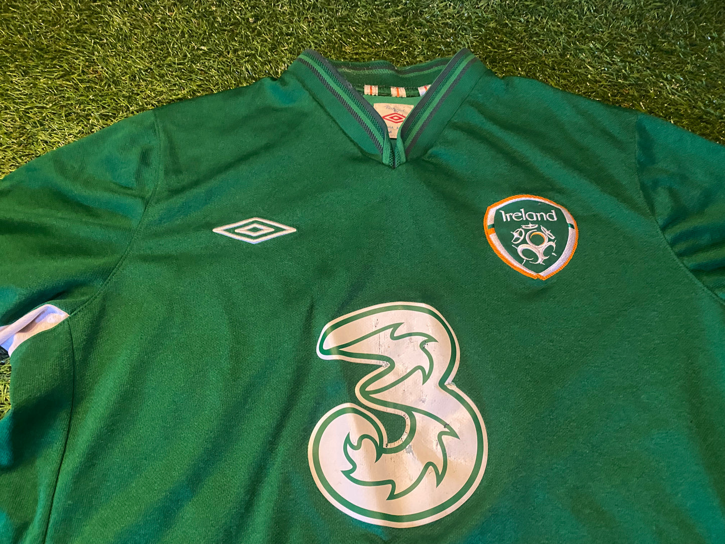 Republic of Ireland Eire Irish Football Soccer XL Extra Large Mans Umbro Made Home Jersey