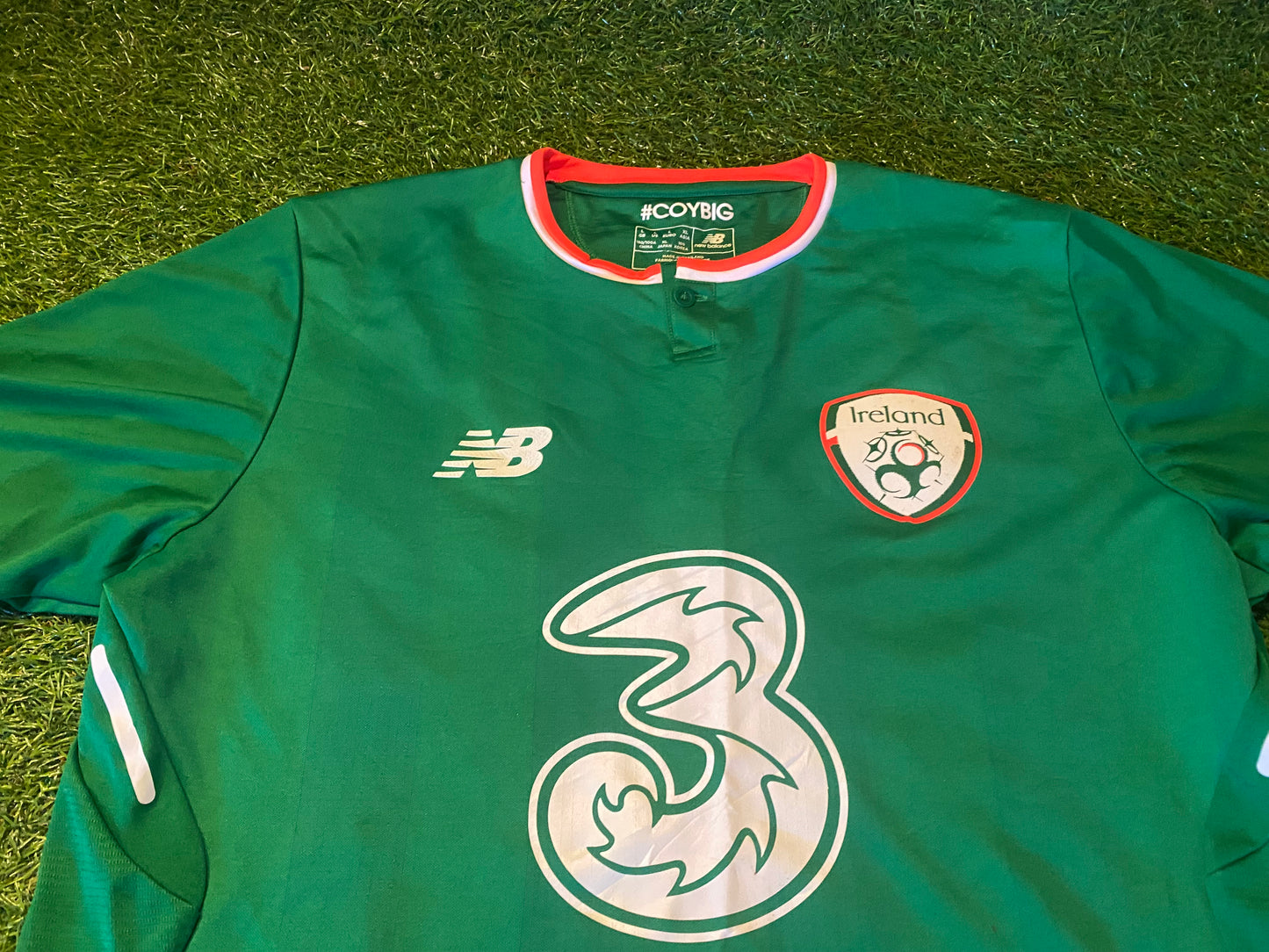 Republic of Ireland Eire Irish Football Soccer Large Mans McClean no11 New Balance Home Jersey