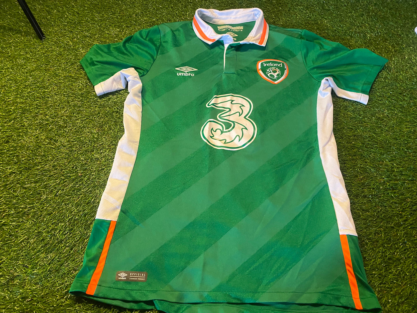 Republic of Ireland Eire Irish Football Soccer Small Mans Umbro Made Home Jersey