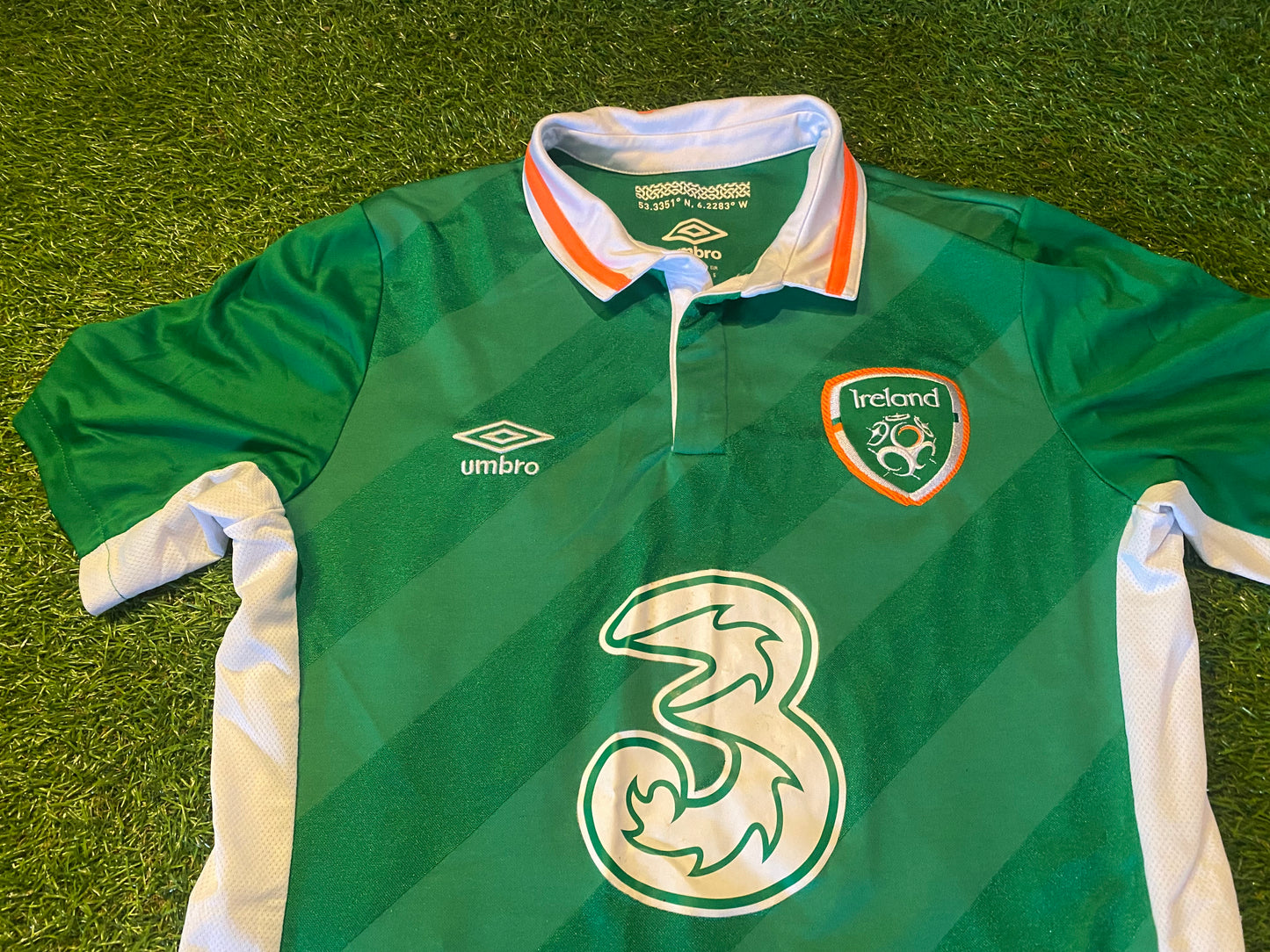 Republic of Ireland Eire Irish Football Soccer Small Mans Umbro Made Home Jersey