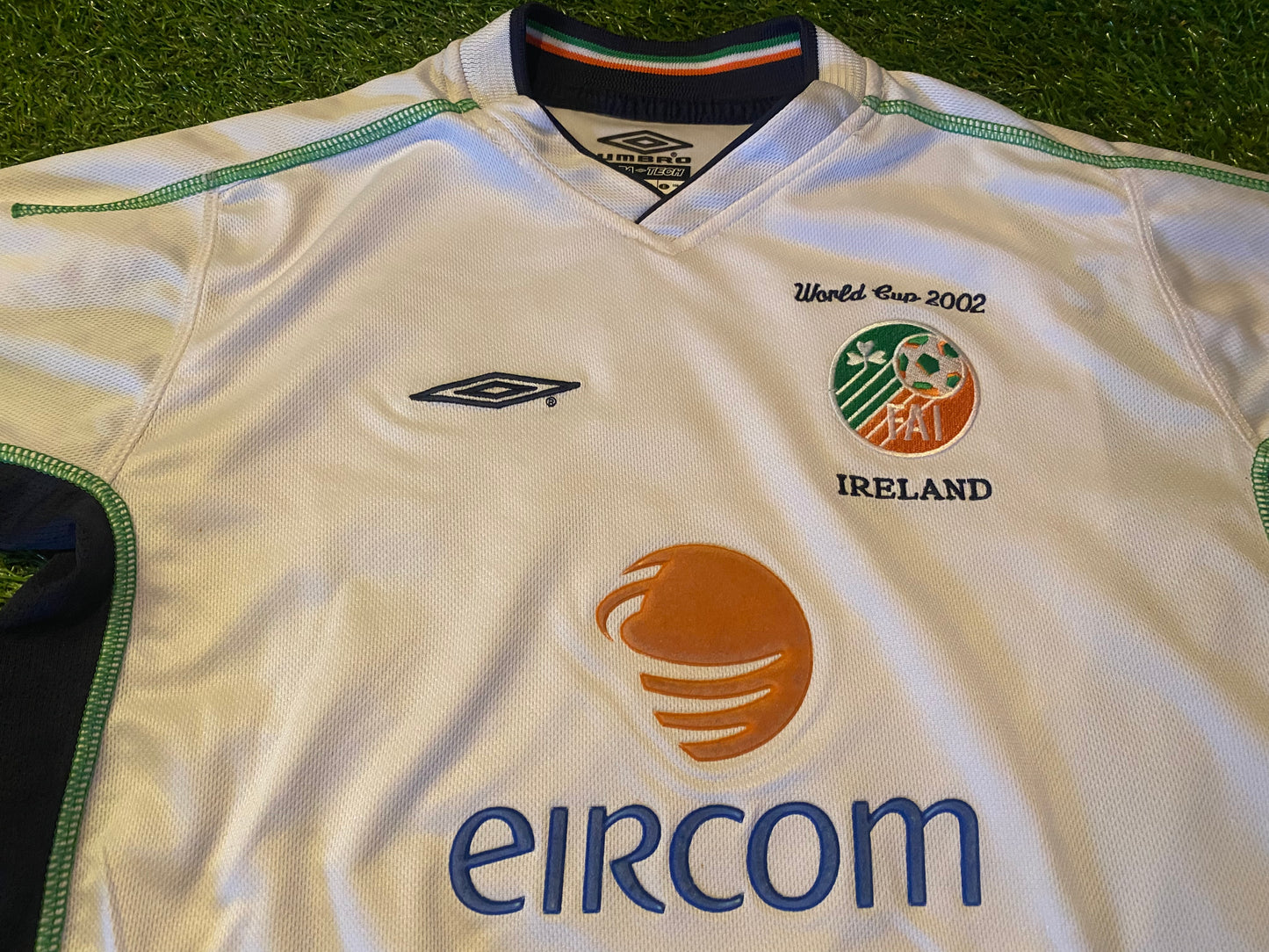 Republic of Ireland Eire Football Large Boys Old Rare Vintage Umbro World Cup 2002 Jersey