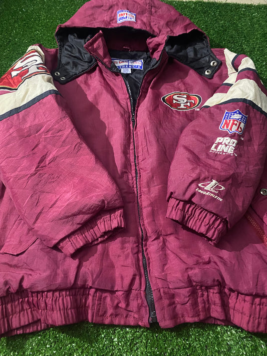 San Francisco 49ers USA NFL American Football Rare Vintage 1990's Logo Athletic Hooded Jacket