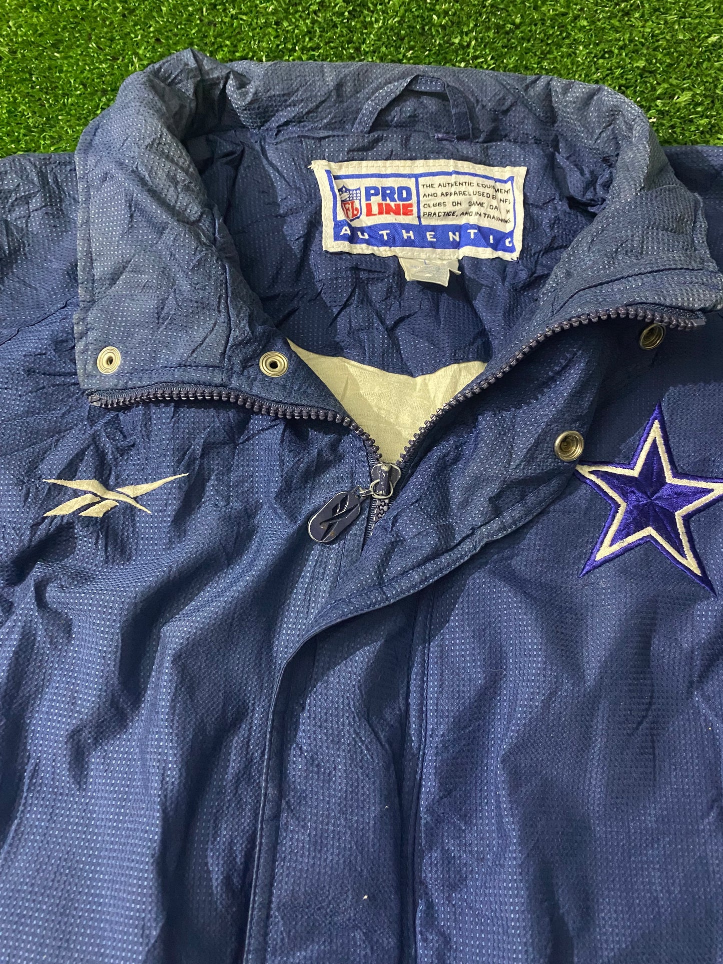 Dallas Cowboys NFL American Football USA Large Mans Pro Line Zip Up Reebok Vintage Jacket