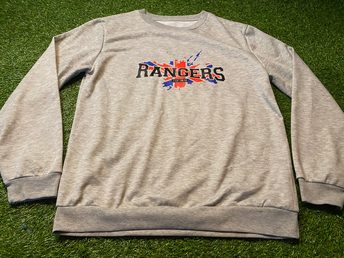 Glasgow Rangers Scotland Football Medium Mans Grey Sweater Sweatshirt