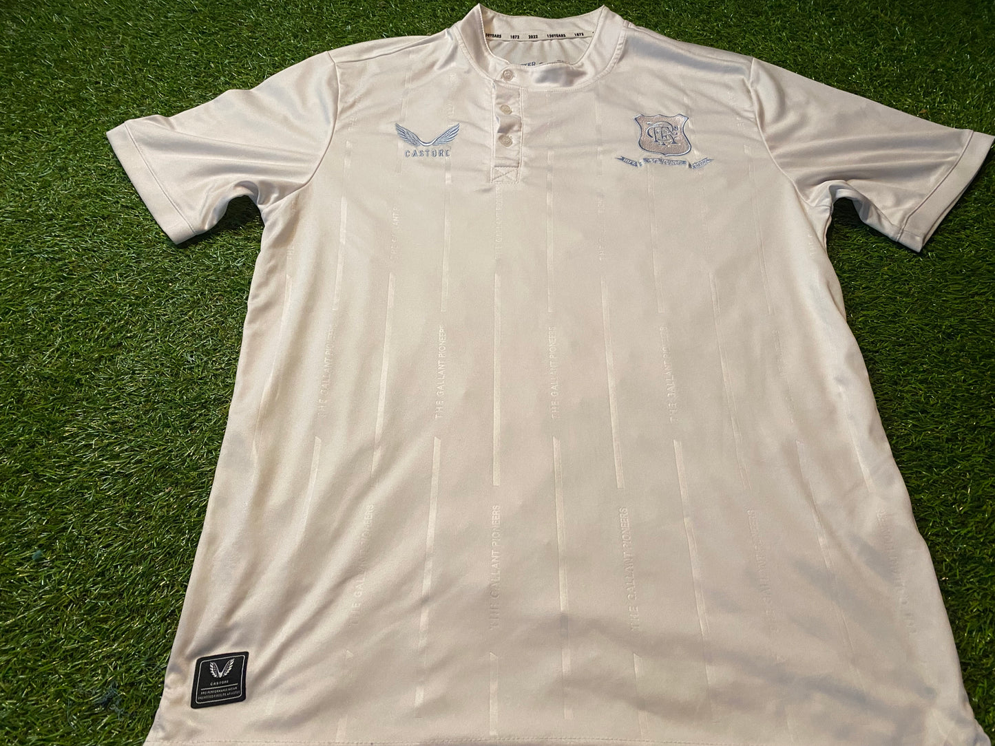 Glasgow Rangers Scotland Football Large Mans Rare 1872-2022 150 Year Castore Jersey