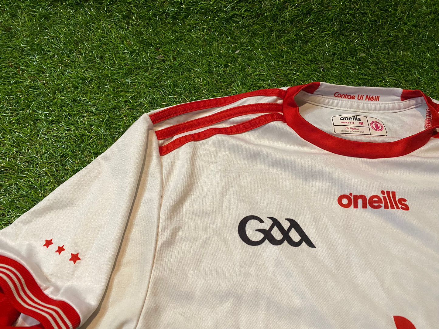 Co Tyrone GAA Gaelic Football Eire Ireland Irish Medium mans Tight Fit Home Jersey