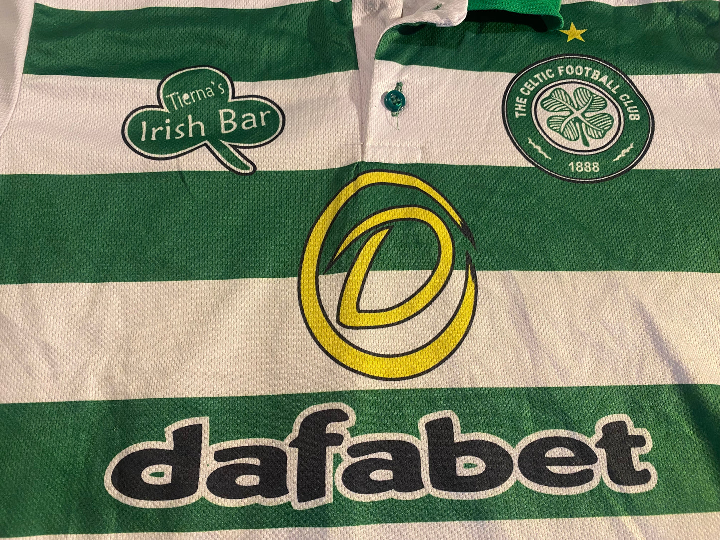 Celtic Tierna's Irish Bar Turkey Soccer Football Small Mans 8 In A Row Jersey