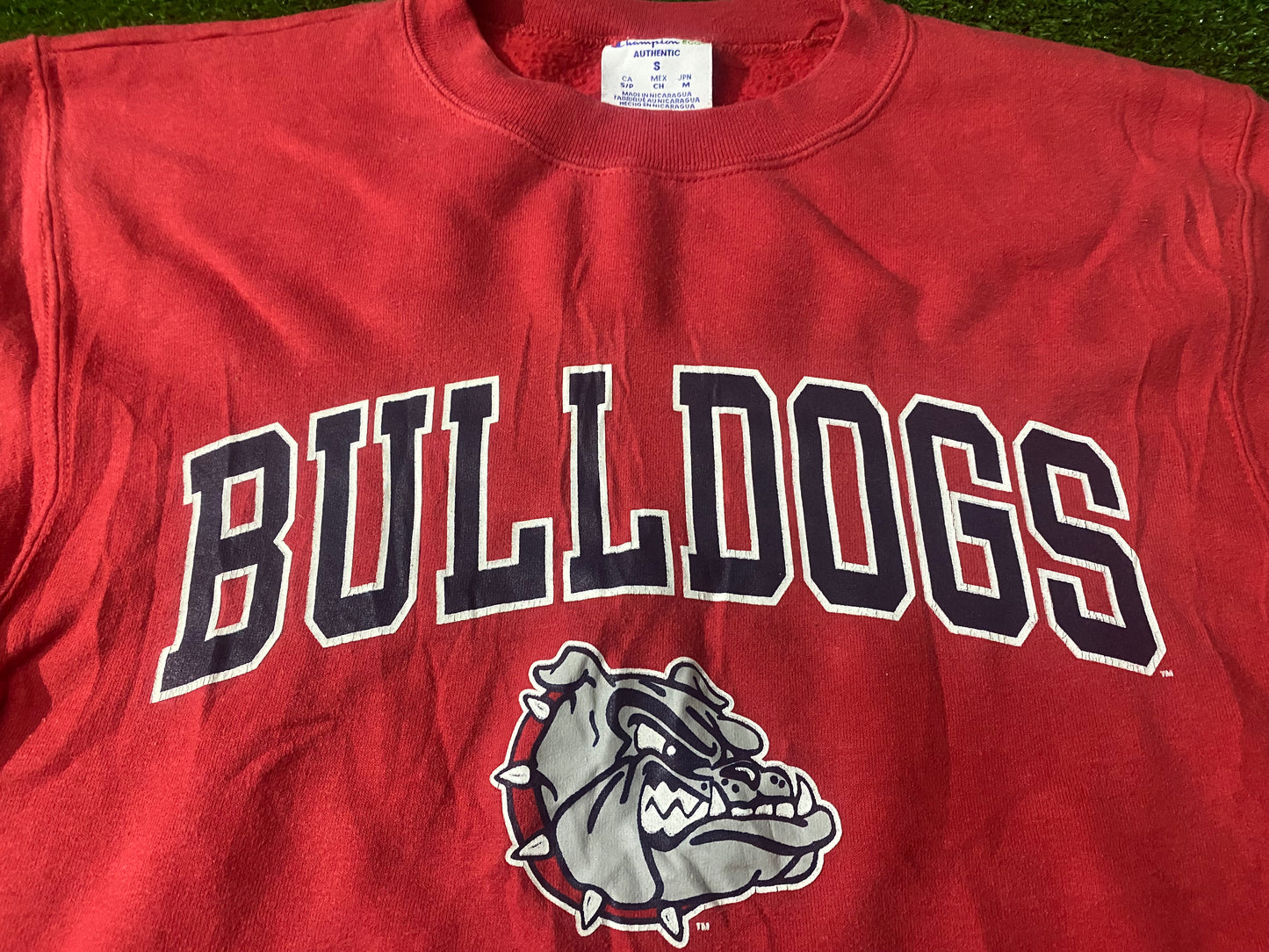 Bulldogs USA United States Small mans Vintage Champion Made Sweater / Sweatshirt