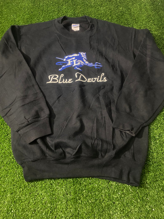 Fort Lupton Blue Devils USA United States Small Mans Vintage Gildan Made Sweater / Sweatshirt