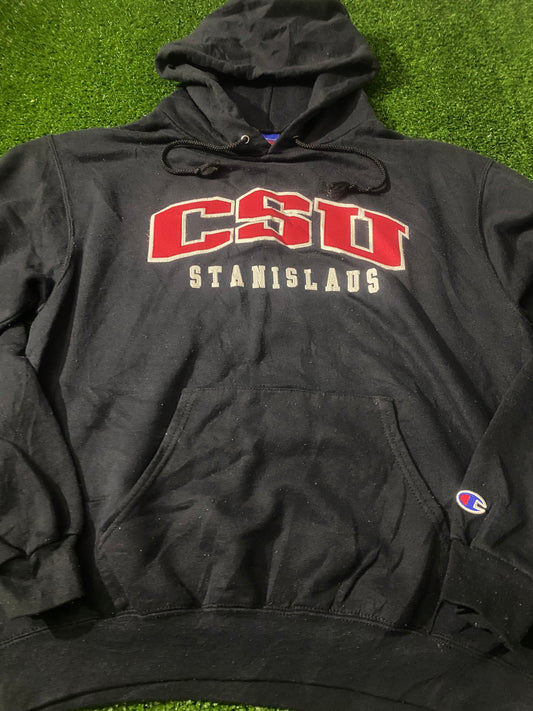 CSU Stanislaus USA United States Medium Mans Vintage Champion Made Hoody Hooded Top