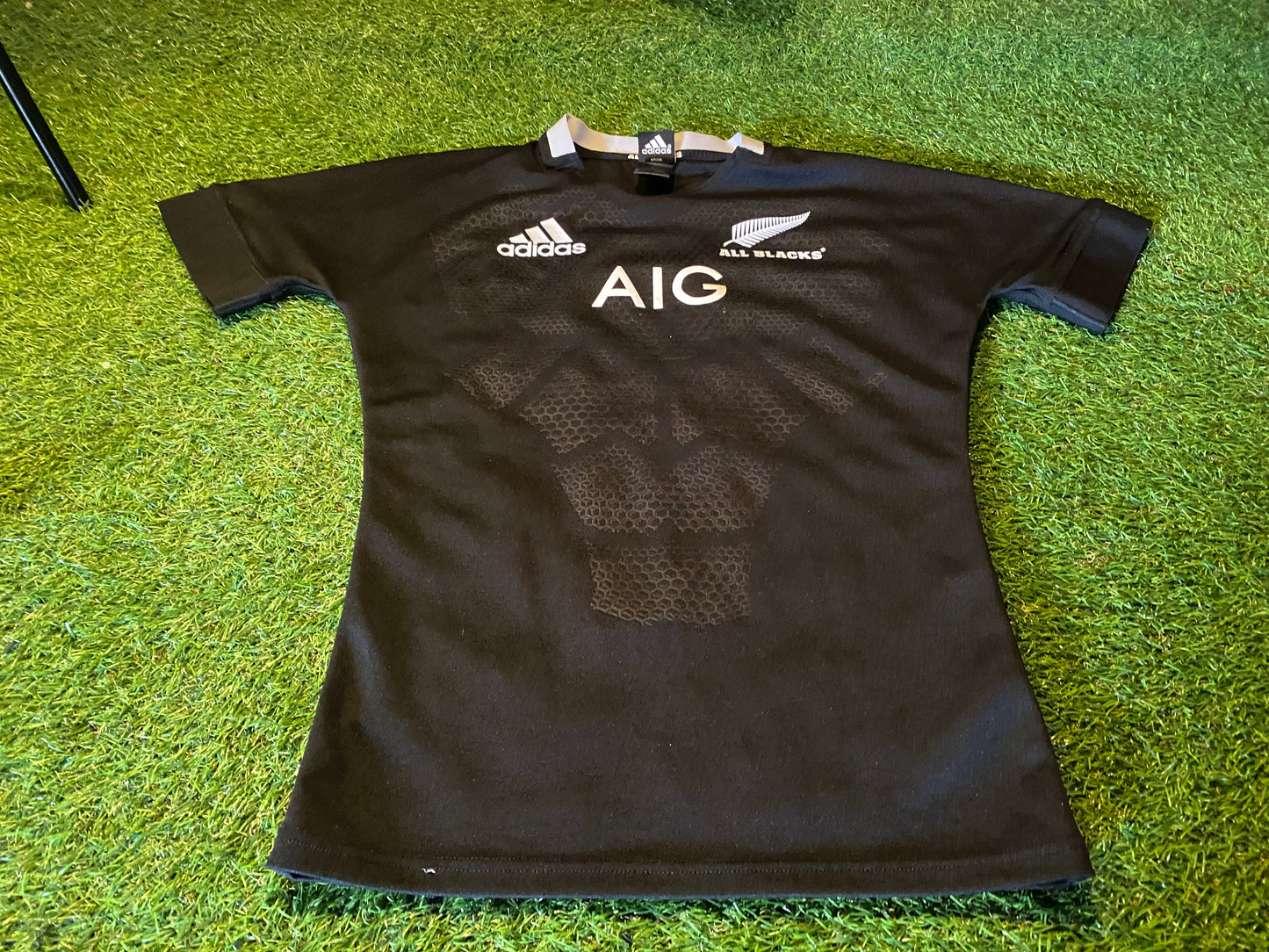 New Zealand All Blacks Rugby Union Football Small Mans Adidas Stretch Home Jersey