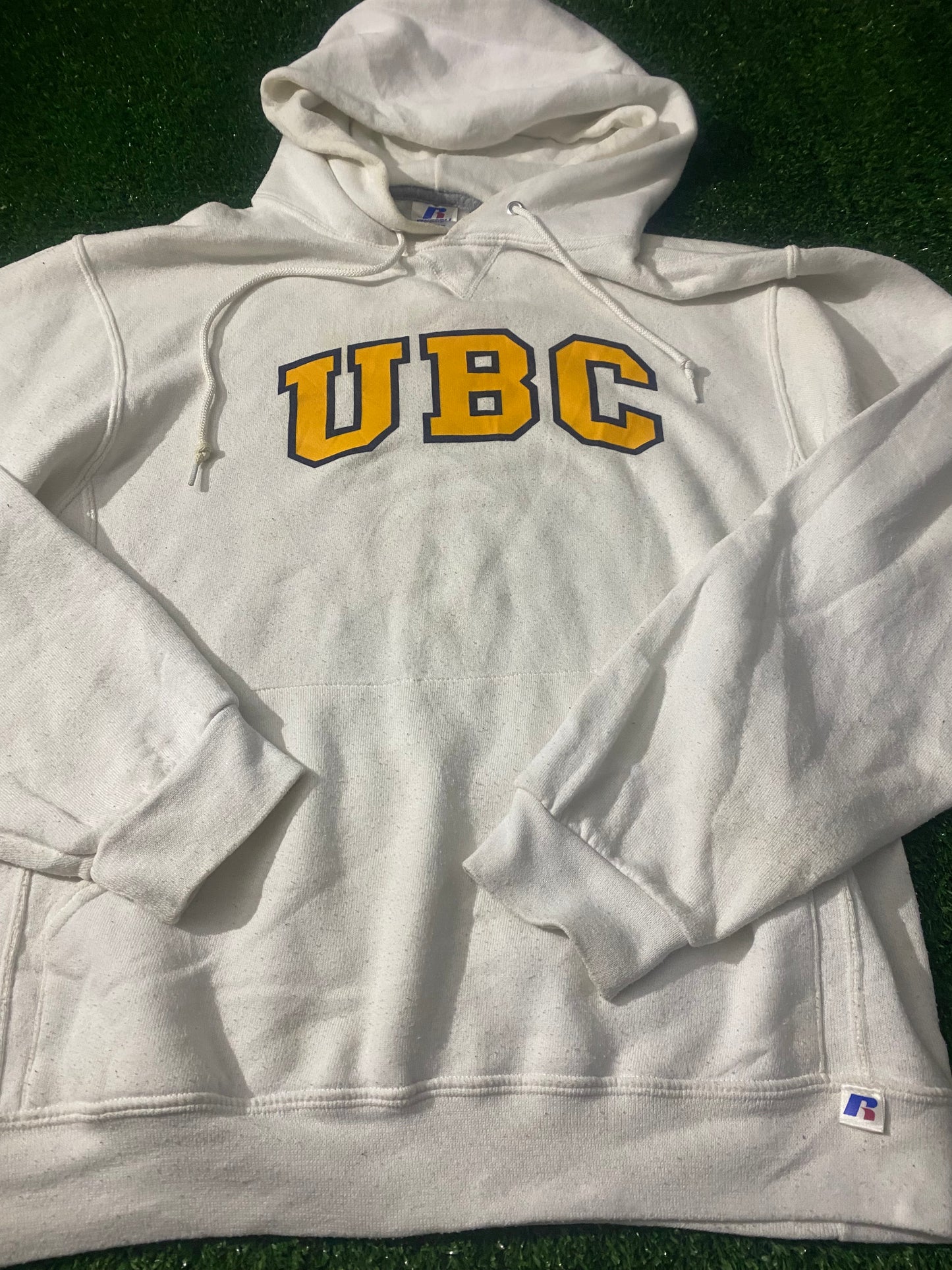 UBC University British Columbia USA Small to Medium Mans Rare Russell Athletic Hoody Hooded Top