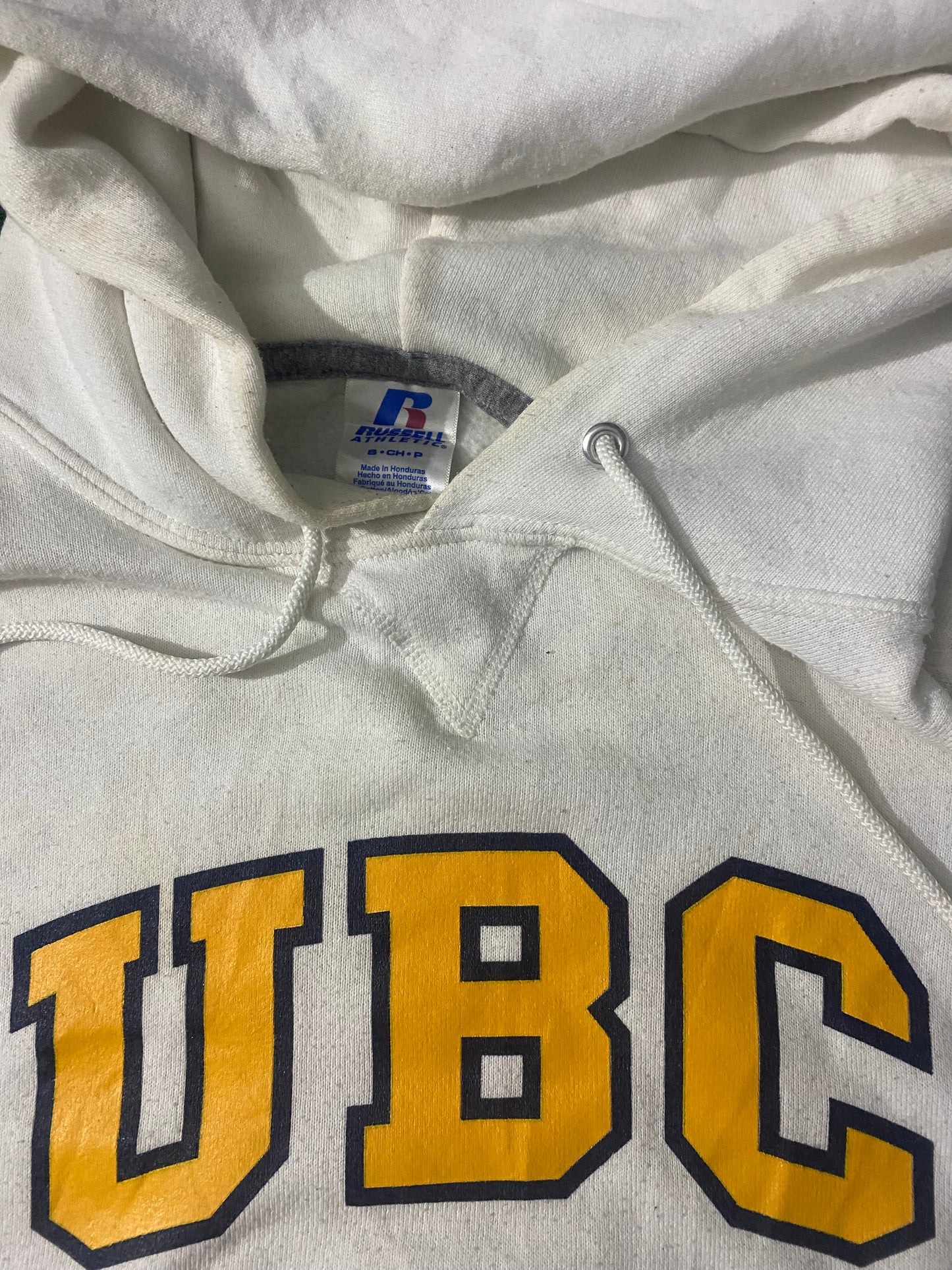 UBC University British Columbia USA Small to Medium Mans Rare Russell Athletic Hoody Hooded Top