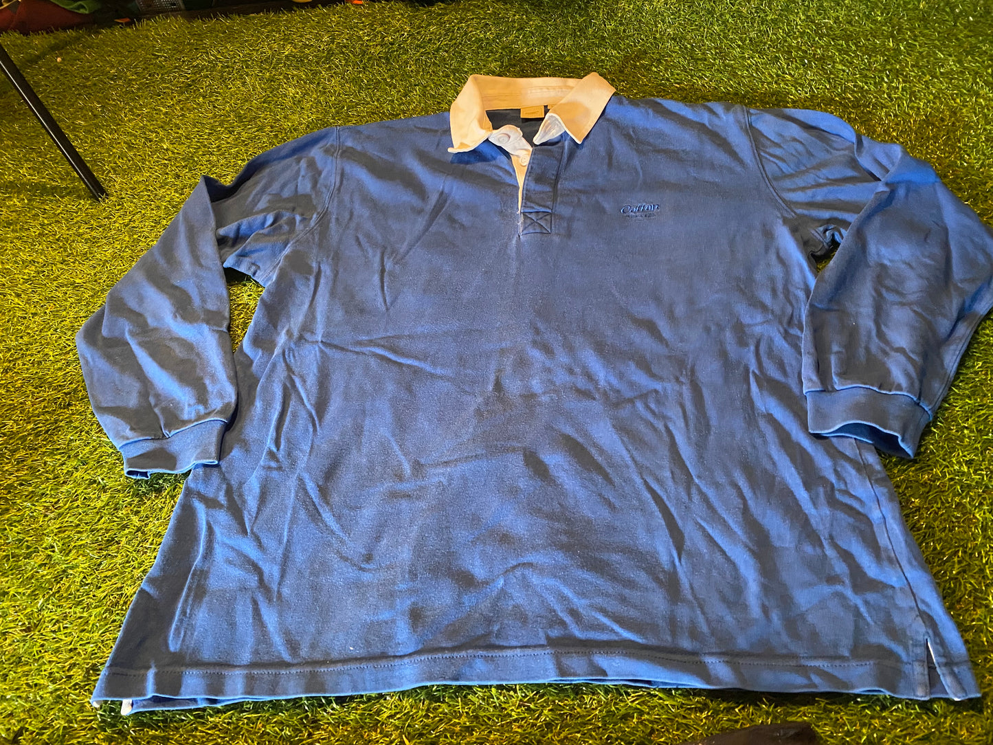 Large Mans Vintage Heavy Cotton Traders Made Rugby Union Style Jersey