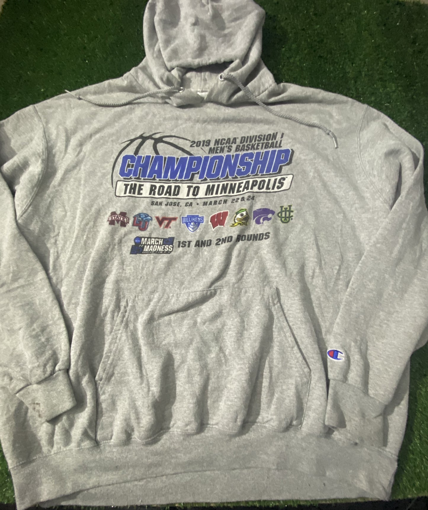 2019 NCAA Basketball Championship Big XXL 2XL mans Champion Made Hoody Hooded Top