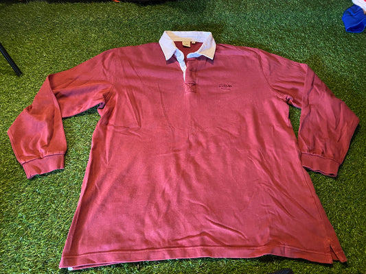 Large Mans Vintage Heavy Cotton Traders Made Rugby Union Style Jersey