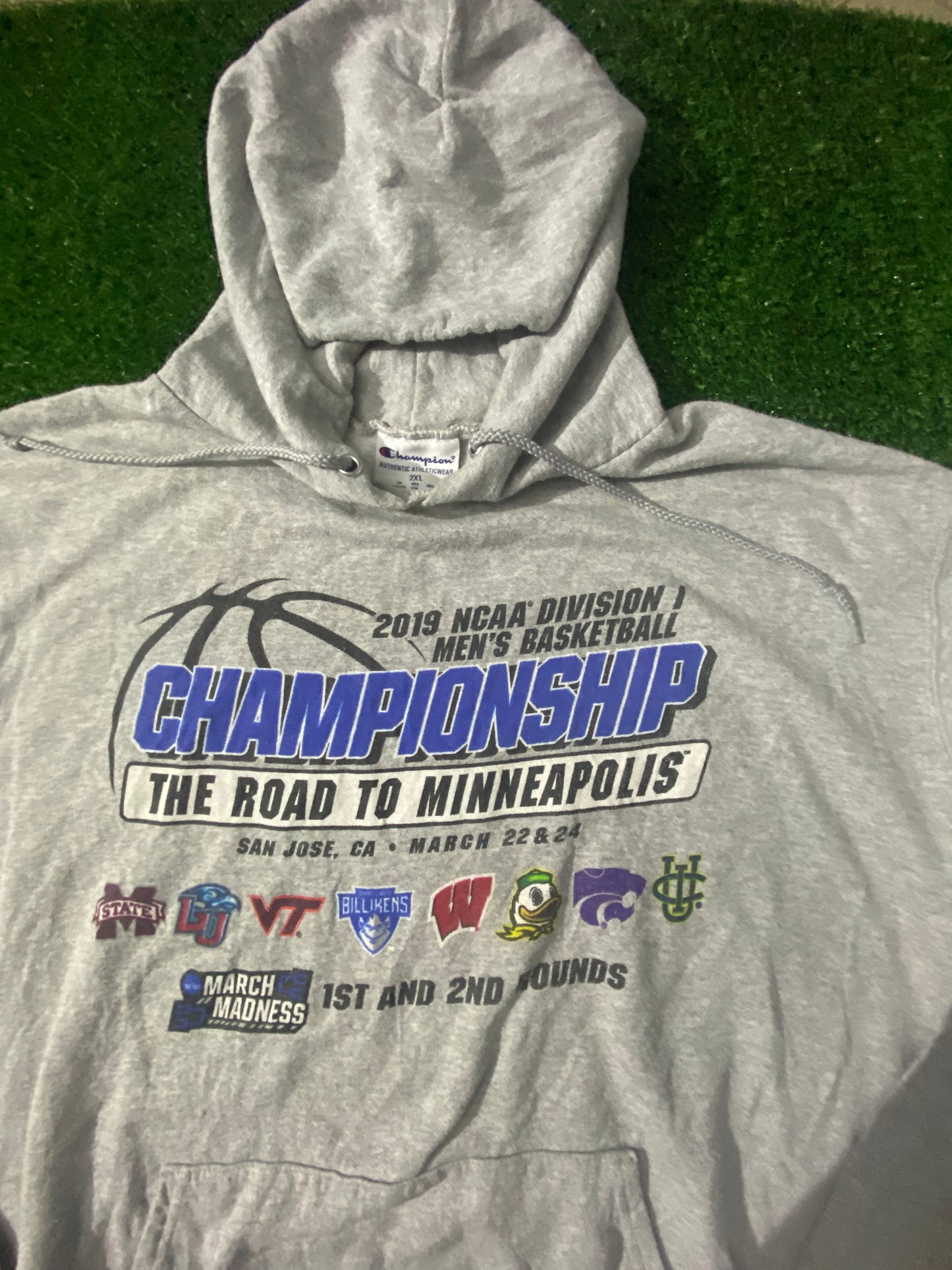 2019 NCAA Basketball Championship Big XXL 2XL mans Champion Made Hoody Hooded Top