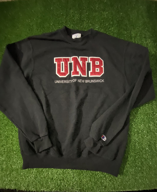 UNB University of New Bruswick USA Medium Mans Vintage Champion Made Sweatshirt