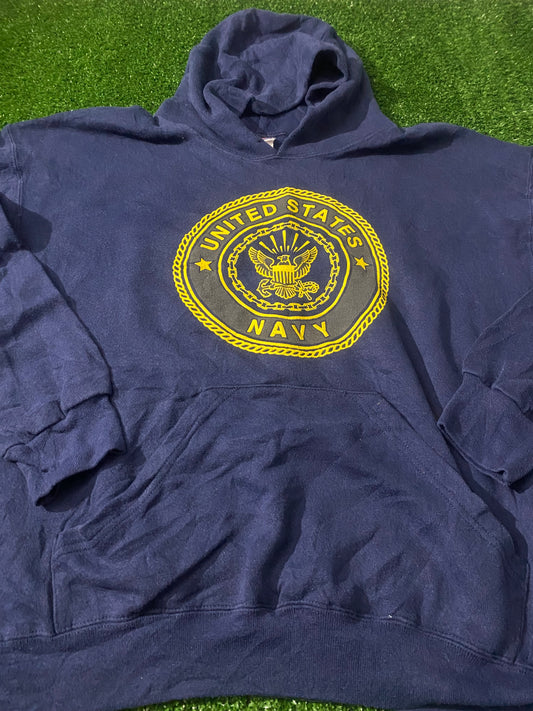 US Navy Seals USA United States Large Mans Rare Vintage Soffe Made Hoody Hooded Top