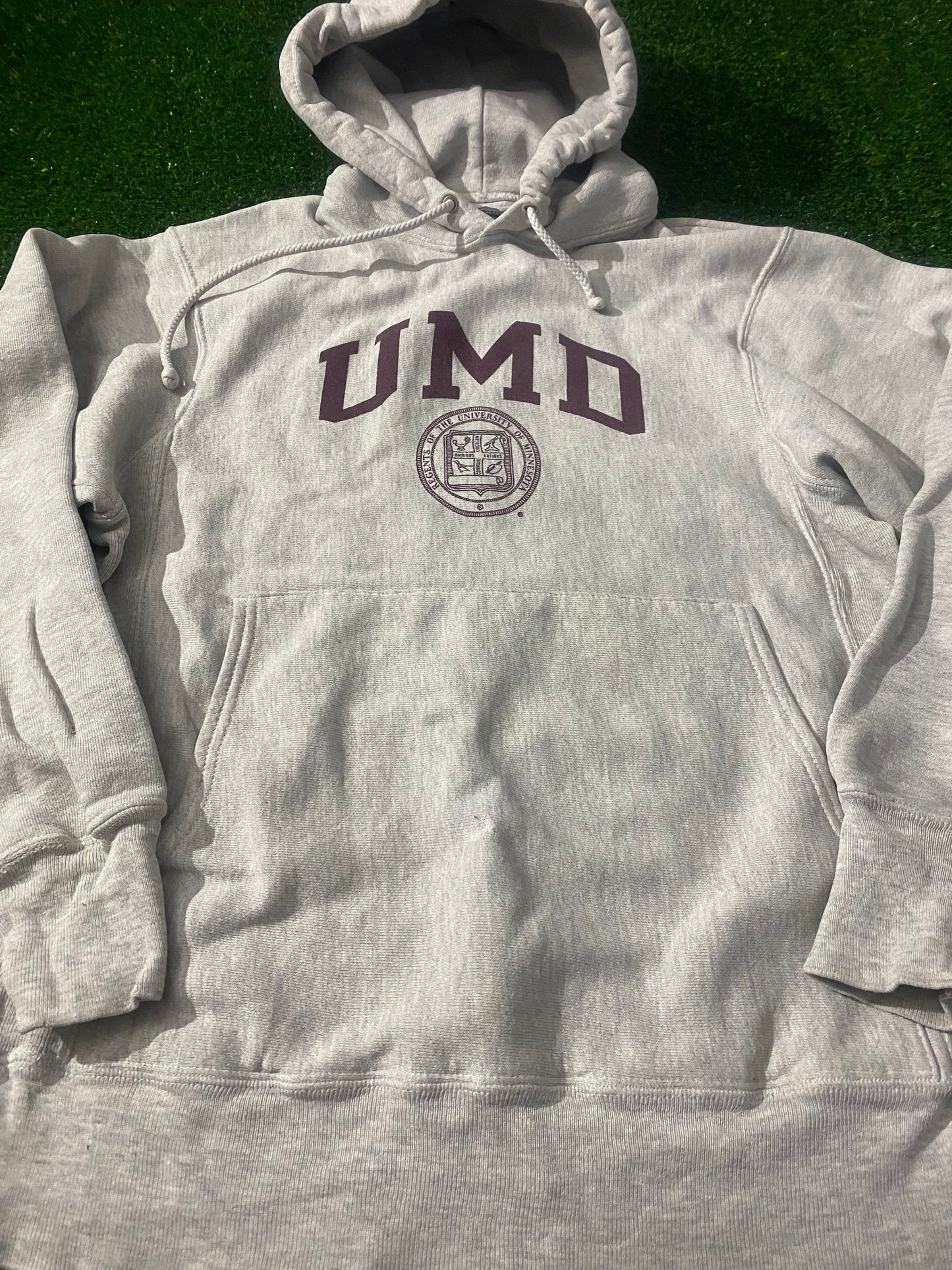 UMD University of Minnesota USA Small Mans Vintage Champion Made Hoody Hooded Top