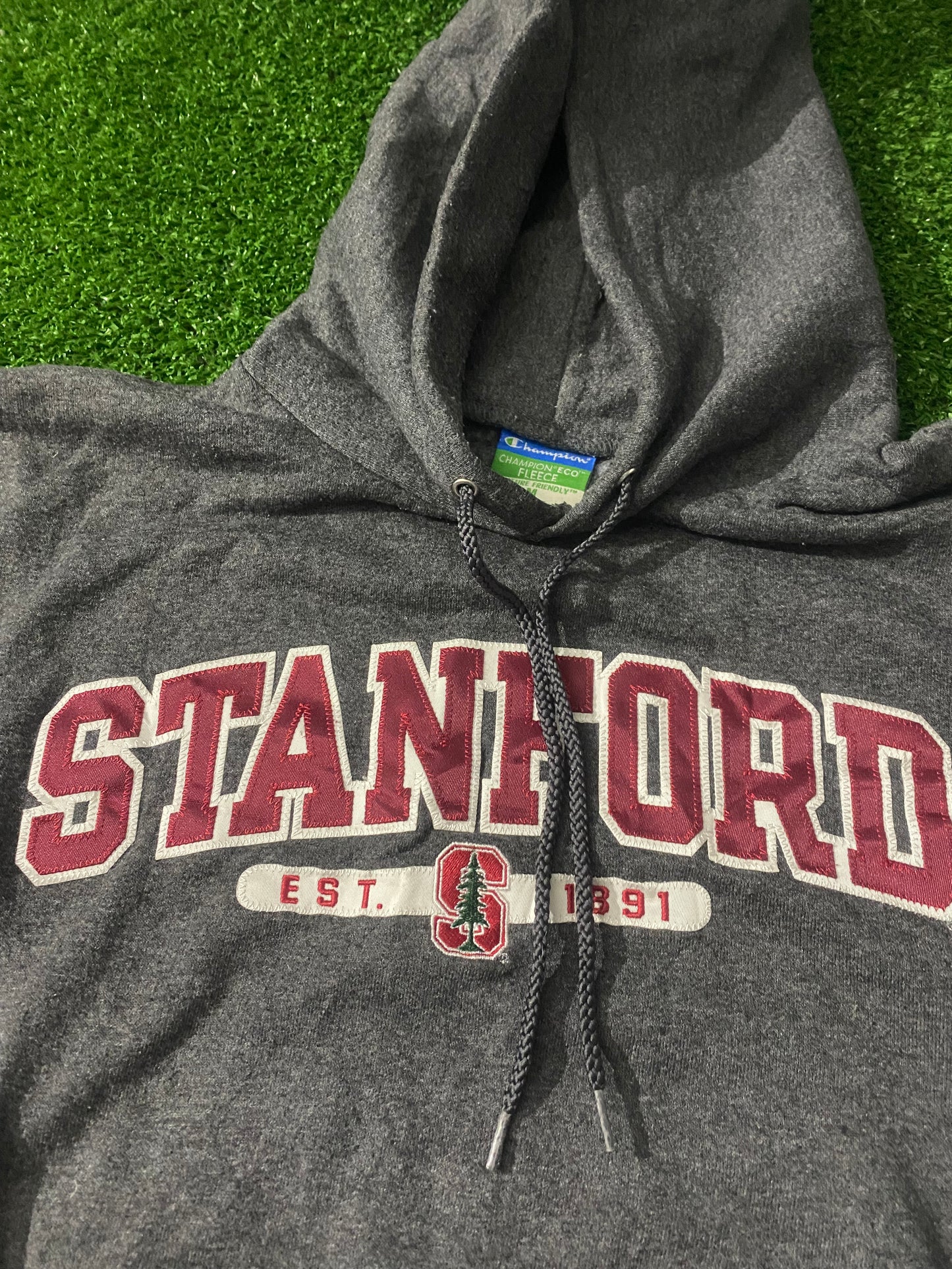 Stanford University USA College Champion Made Medium Dark Grey Hoody Hooded Top