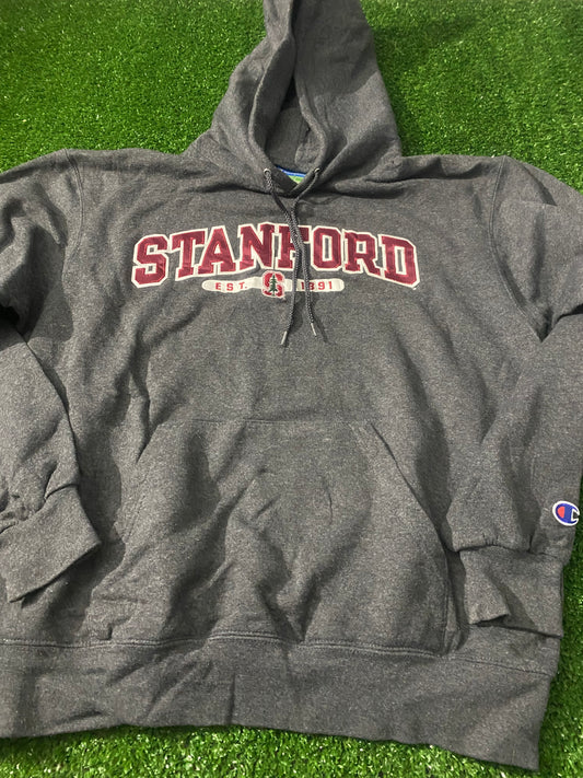 Stanford University USA College Champion Made Medium Dark Grey Hoody Hooded Top