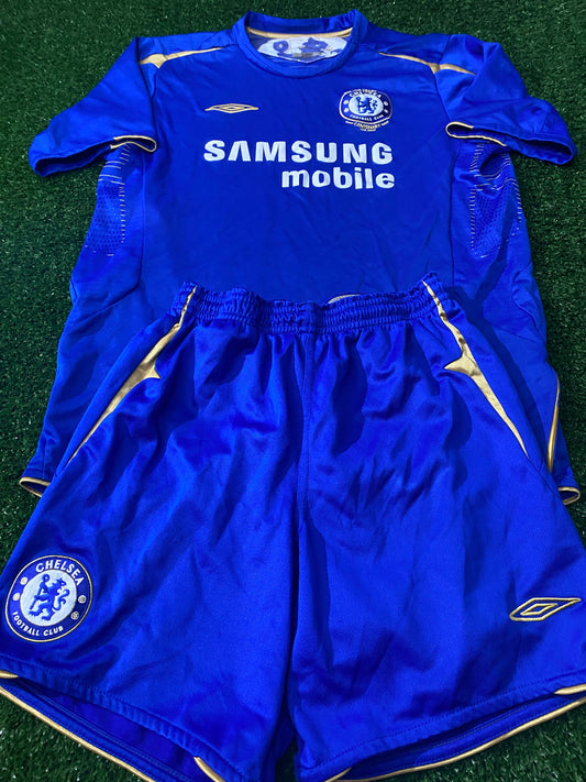 Chelsea England Soccer Football Large Boys 10-12 Year Old Rare Centenary Top & Shorts Set