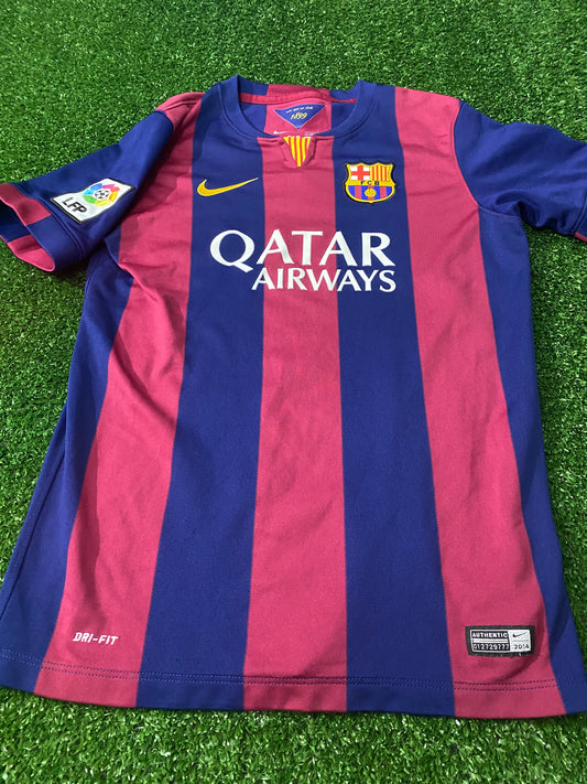 FCB Barcelona Spain Espana Football Large Boys 10-12 Year Old Nike Made Home Jersey