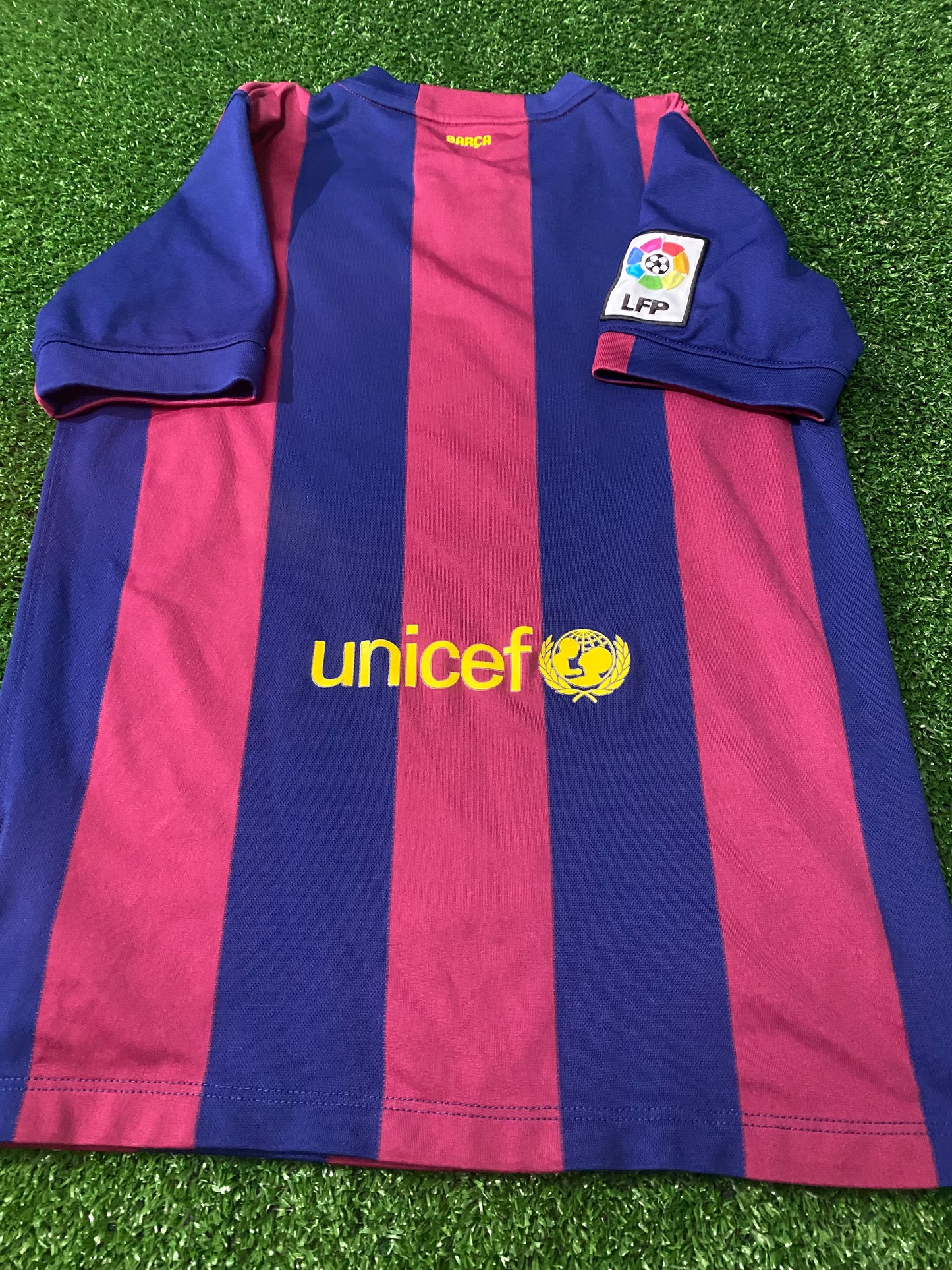 FCB Barcelona Spain Espana Football Large Boys 10-12 Year Old Nike Made Home Jersey