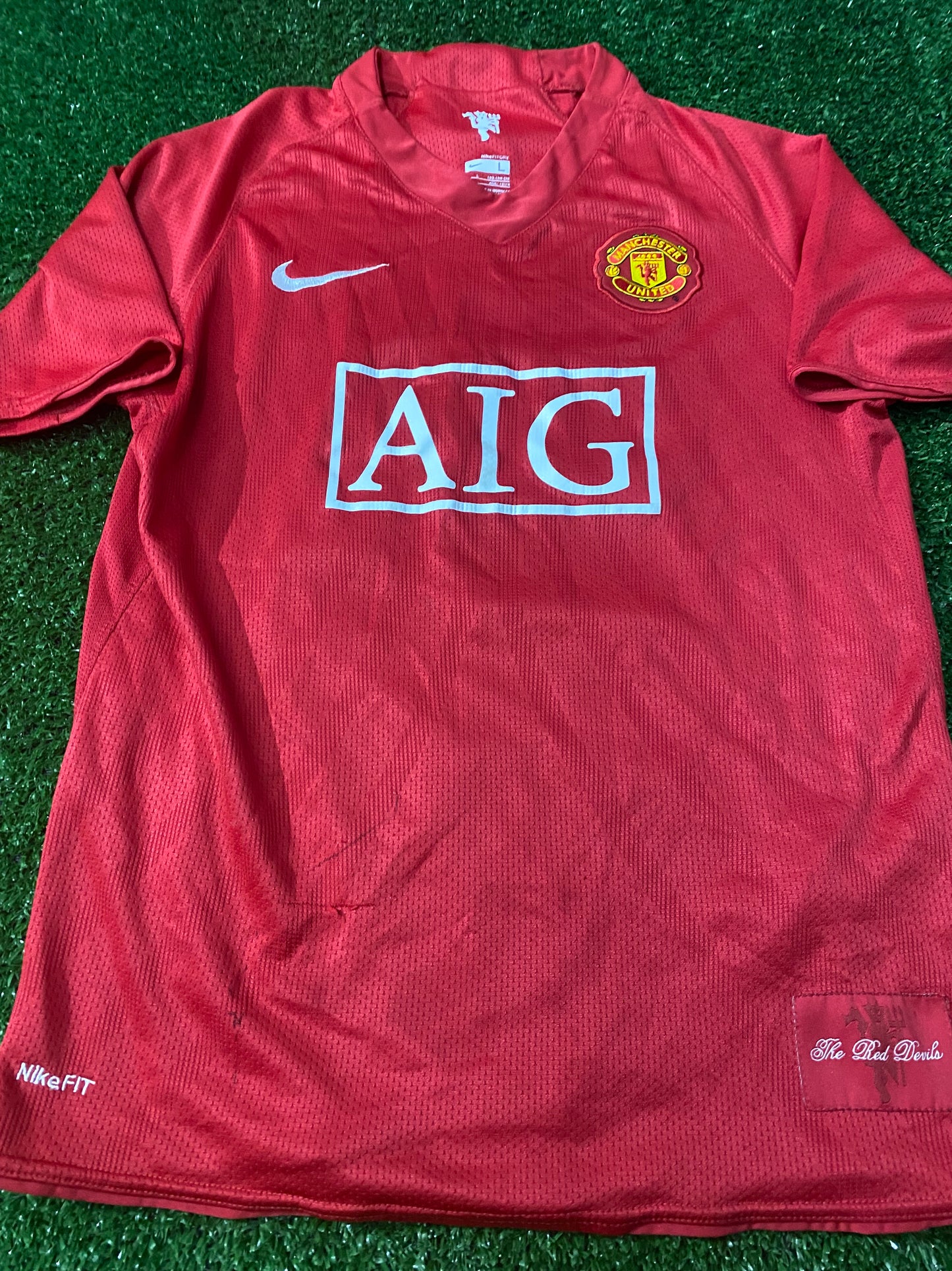 Manchester United Football Large Boys 10-12 Year Old Nike Made Rooney no10 Home Jersey