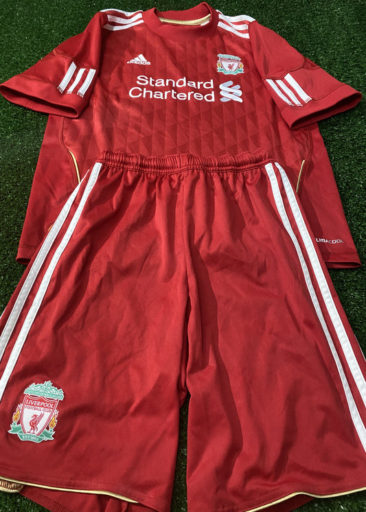 Liverpool FC England Soccer Football Large Boys 10-12 Year Old EPL Adidas Top & Shorts Set