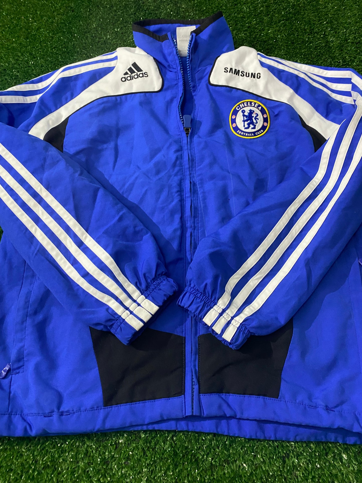 Chelsea FC England Football Large Boys 10-12 Year Old Adidas Made Breathable Lined Jacket